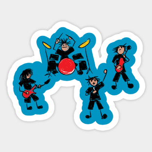 Stick figure Rock Band Sticker